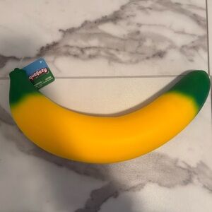 Giant Viral Squeezy Banana Squishy Toy - Yellow & Green